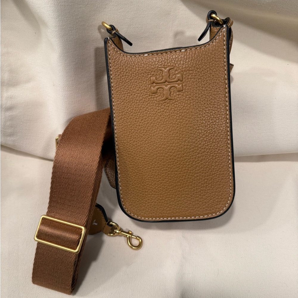 Tory Burch Brown Crossbody Bag with Gold Accents